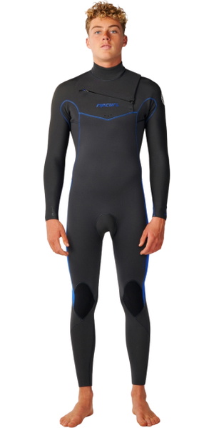 2026 Rip Curl Mens Dawn Patrol 4/3mm Chest Zip Wetsuit 16QMFS - Grey / Blue